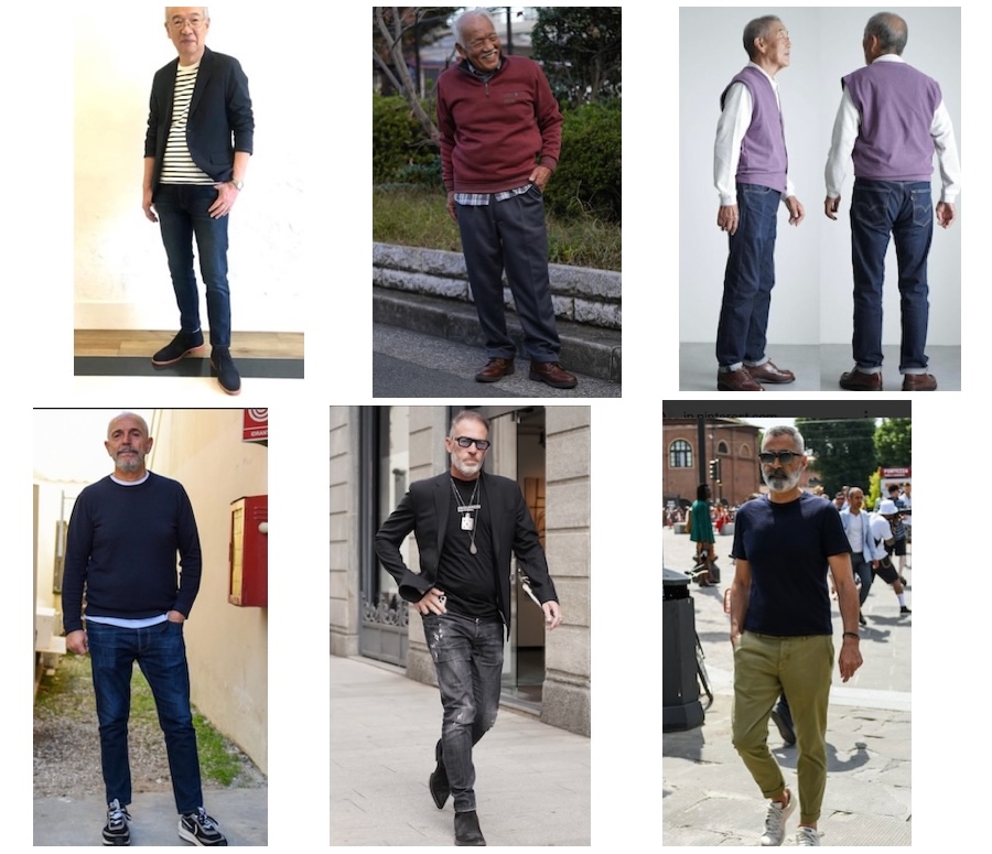 体型による服の見え方の違いを比較する男性ファッション例（引用資料）