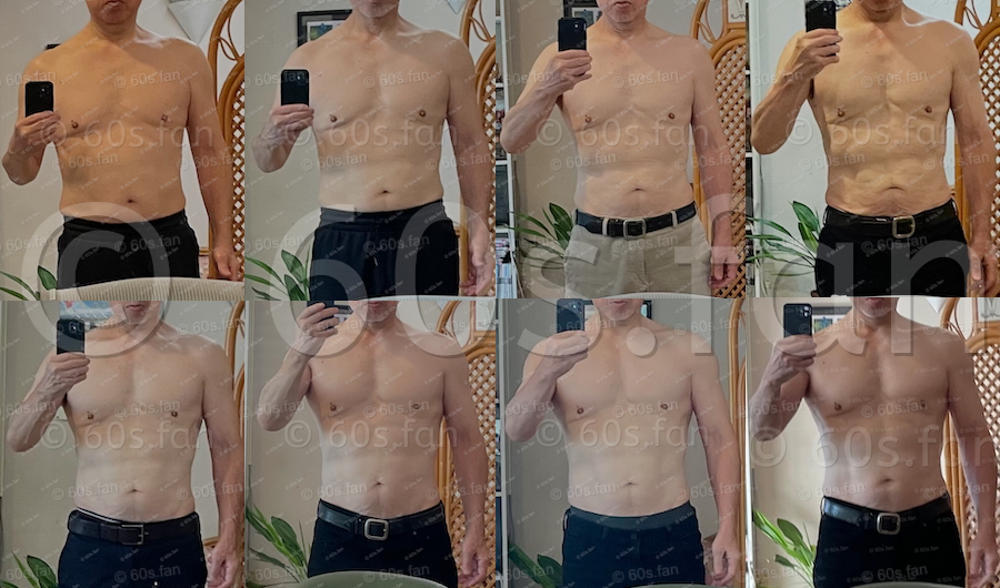 1ヶ月ごとに並べた71歳の肉体改造の経過写真