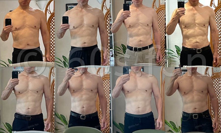 60代からの肉体改造6ヶ月間の経過写真