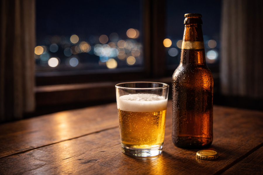 ビールとグラス